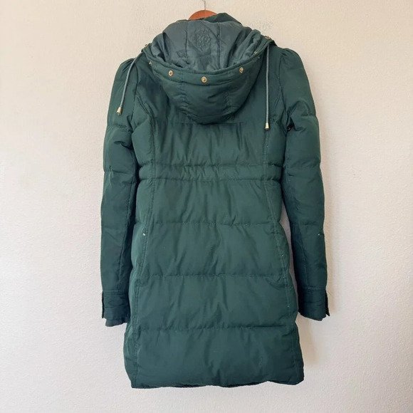 Vtg Juicy Couture P Parka Puffer Coat Knee Length Long Sleeve Insulated Green - Picture 8 of 9